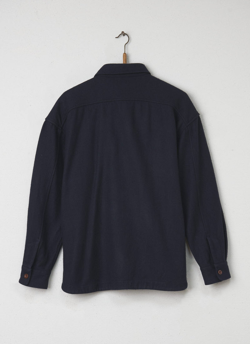 Reworn Mens Overshirt Size M (003) | Navy