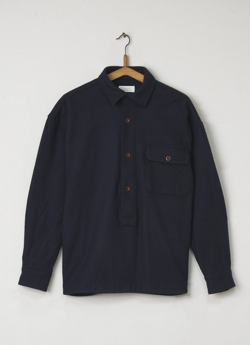 Reworn Mens Overshirt Size M (003) | Navy
