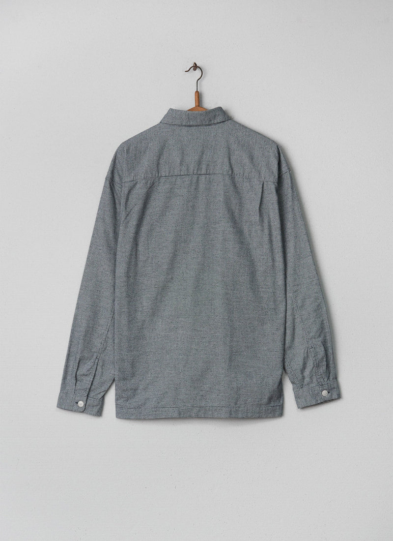 Reworn Mens Houndstooth Check Shirt Size M (002) | Black/Ecru