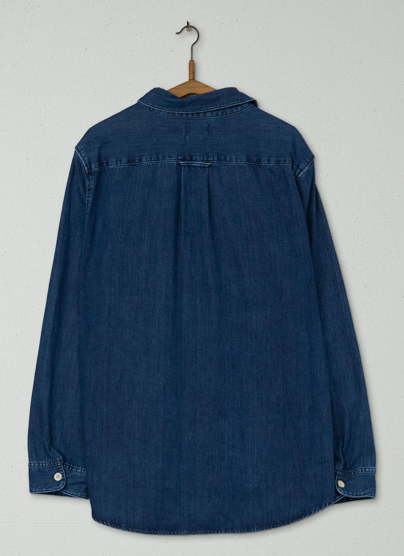 Reworn Mens Patch Pocket Denim Shirt Size XL (019) | Indigo