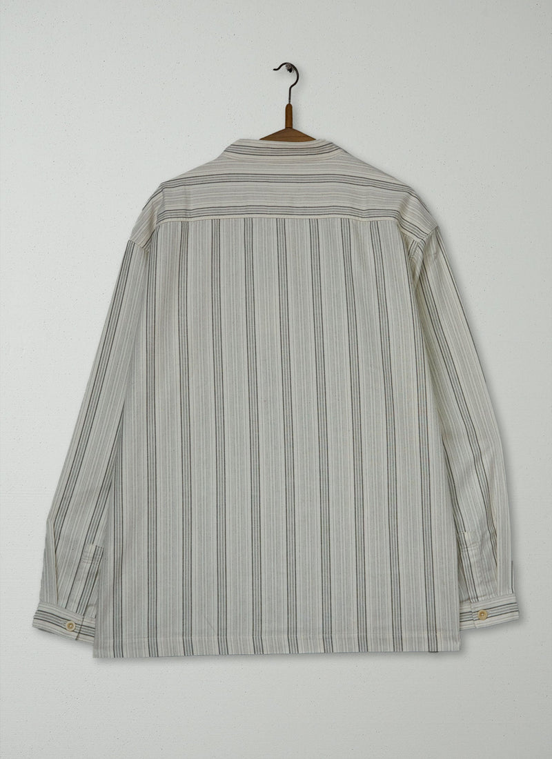 Reworn Mens Grandad Collar Shirt Size L (057) | Multi