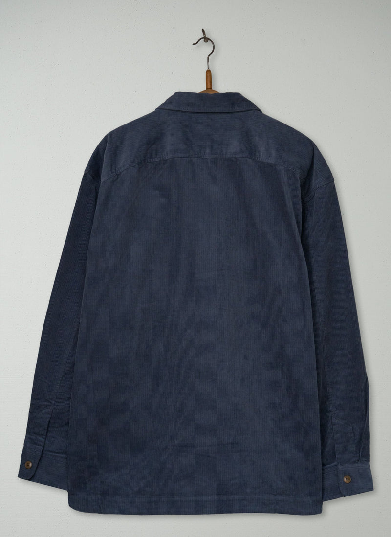 Reworn Mens Cord Shirt Size L (061) | Storm Blue
