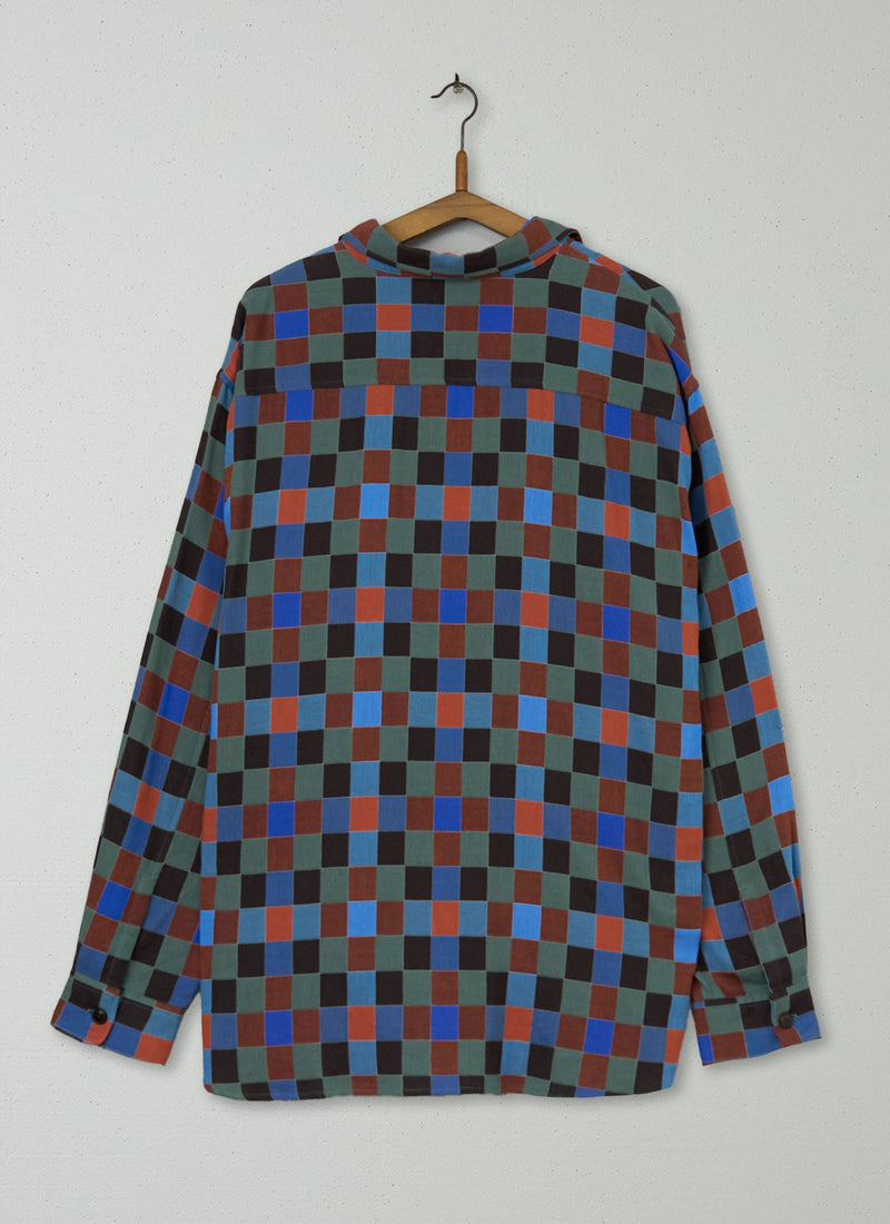 Reworn Check Cotton Shirt Size M (022) | Multi