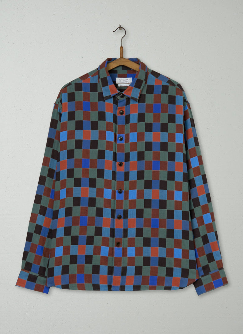 Reworn Check Cotton Shirt Size M (022) | Multi