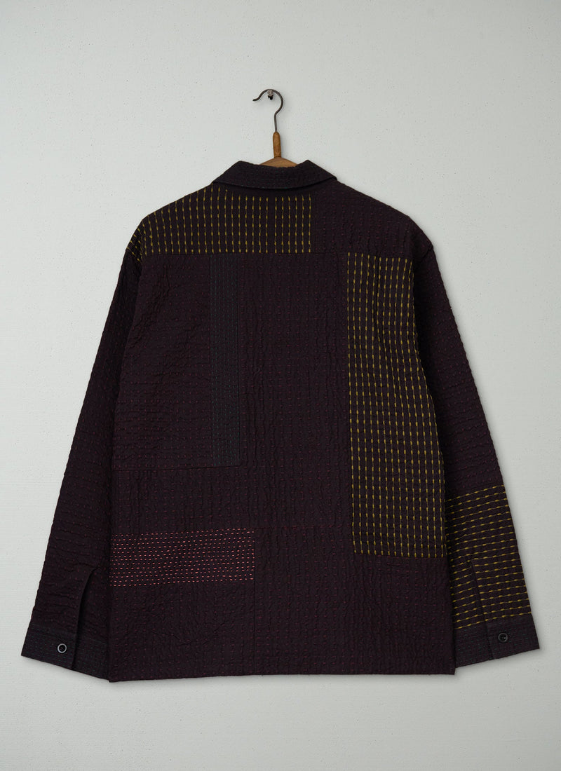 Reworn Mens Kantha Shirt Size M (053) | Black Walnut