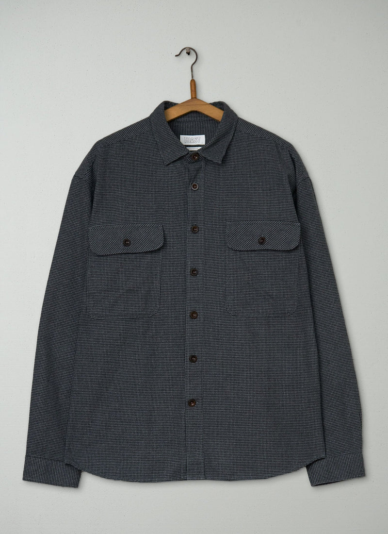 Reworn Mens Cotton Workwear Shirt Size M (051) | Grey