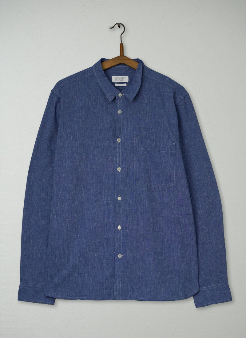 Reworn Mens Chambray Shirt Size M (060) | Chambray Blue