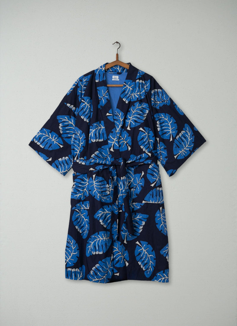 Reworn Cotton Gown Size L (009) | Dark Navy