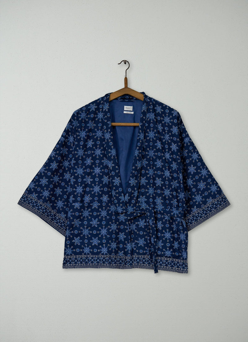 Reworn Starfish Print Lounge Jacket Size XXS (091) | Multi