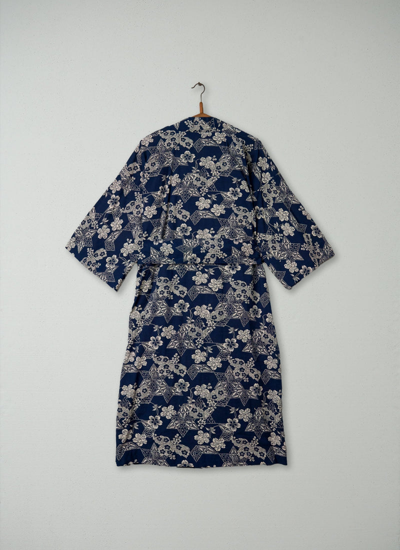 Reworn Star Print Organic Gown Size SM (006) | Evening Blue