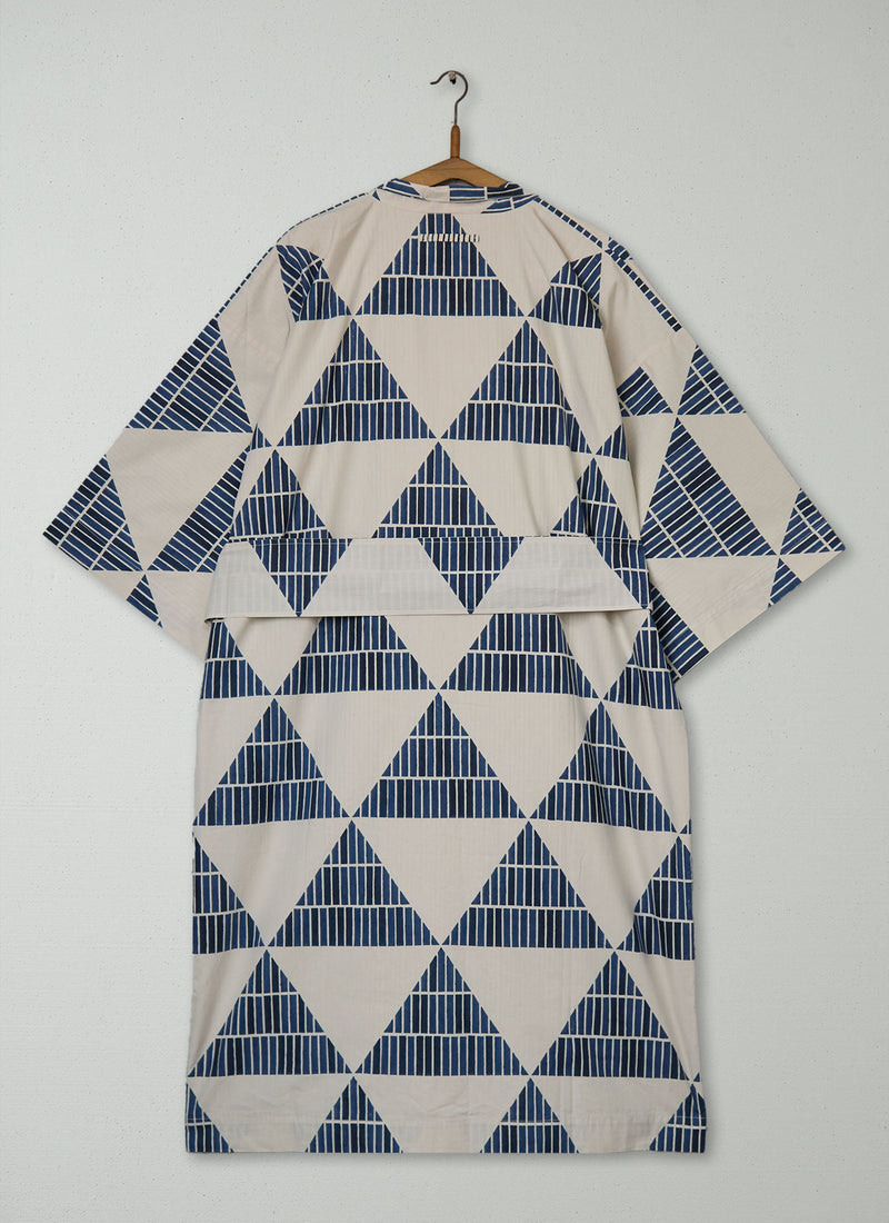 Reworn Diamond Block Print Cotton Gown Size SM (073) | Multi