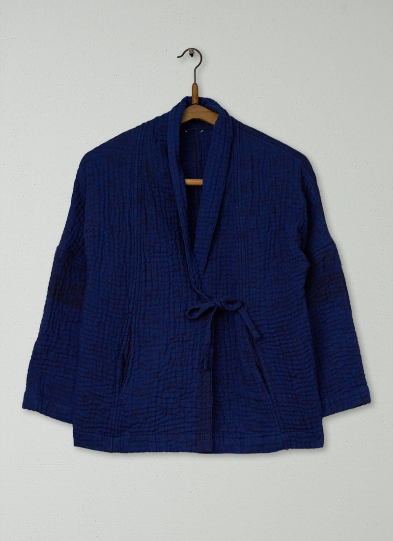 Reworn Over Dye Kantha Jacket Size S (223) | Multi