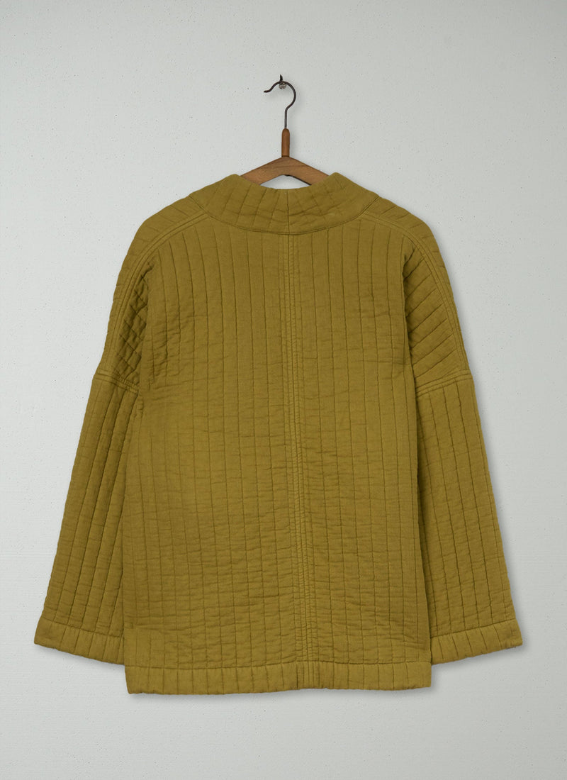 Reworn Quilted Jacket Size SM (154) | Soft Olive