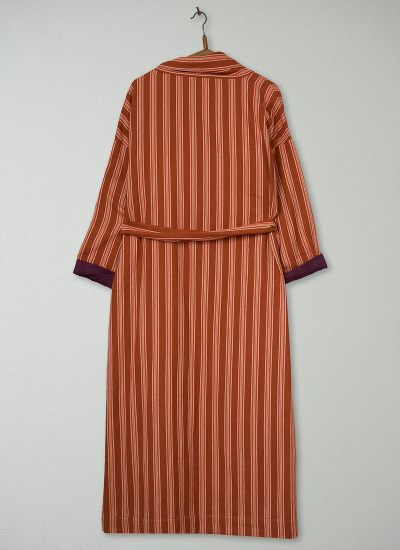 Reworn Stripe Flannel Gowns Size M (088) | Multi