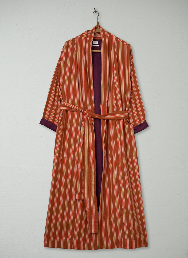 Reworn Stripe Flannel Gowns Size M (088) | Multi