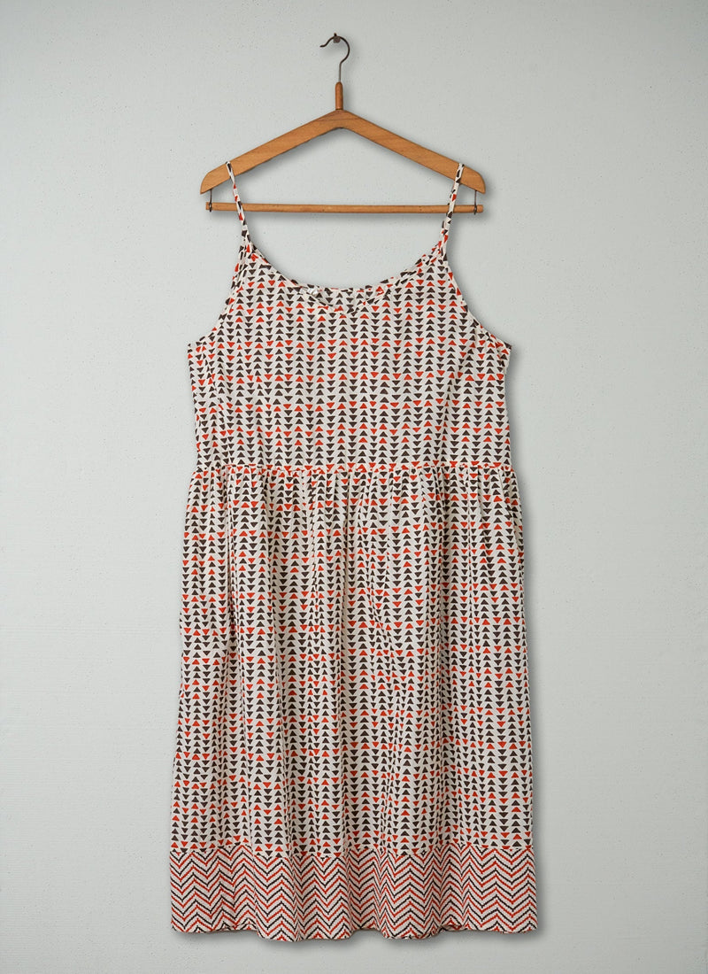 Reworn Block Print Cotton Nightie Size XL (024) | Multi