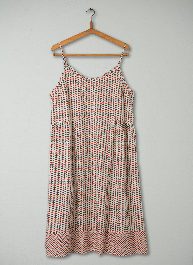 Reworn Block Print Cotton Nightie Size XL (024) | Multi