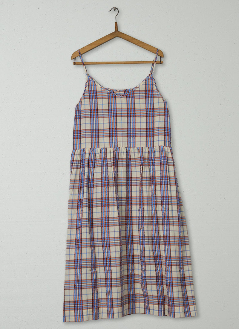 Reworn Mere Check Cotton Lounge Dress Size L (271) | Multi