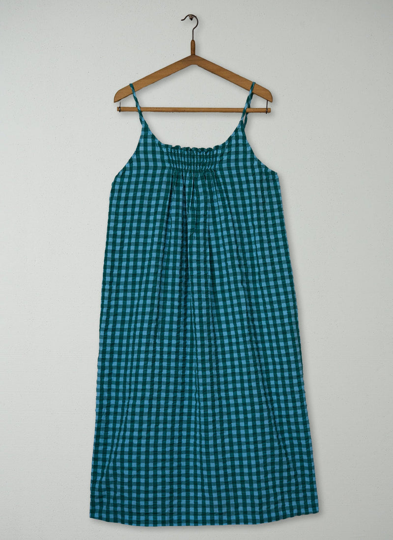 Reworn Gingham Seersucker Nightie Size XL (274) | Multi