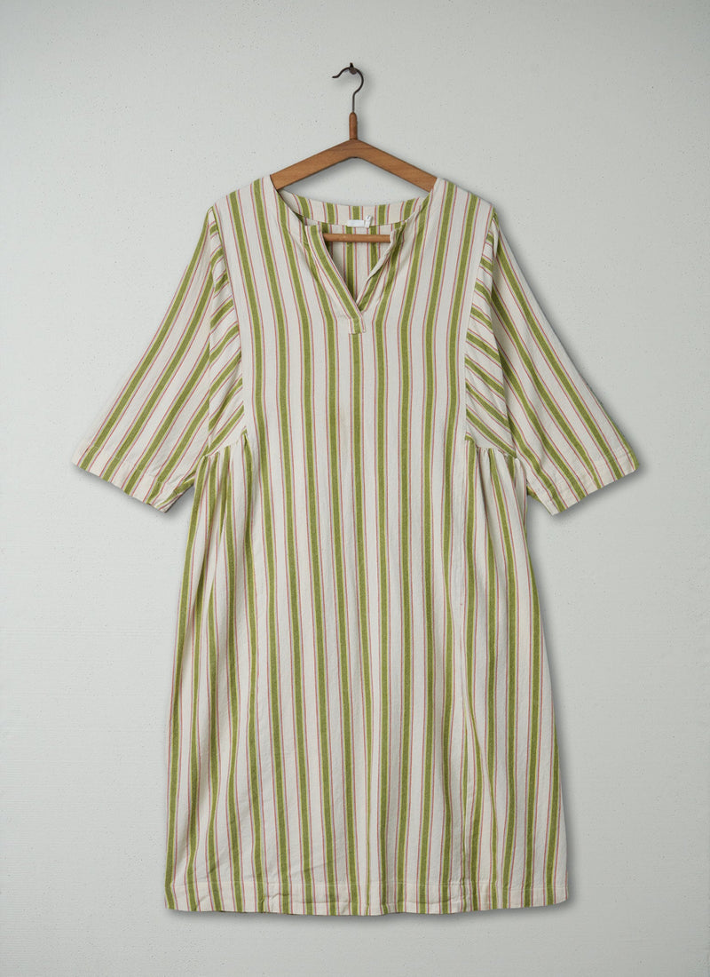 Reworn Stripe Cotton Flannel Nightdress Size XL (268) | Multi