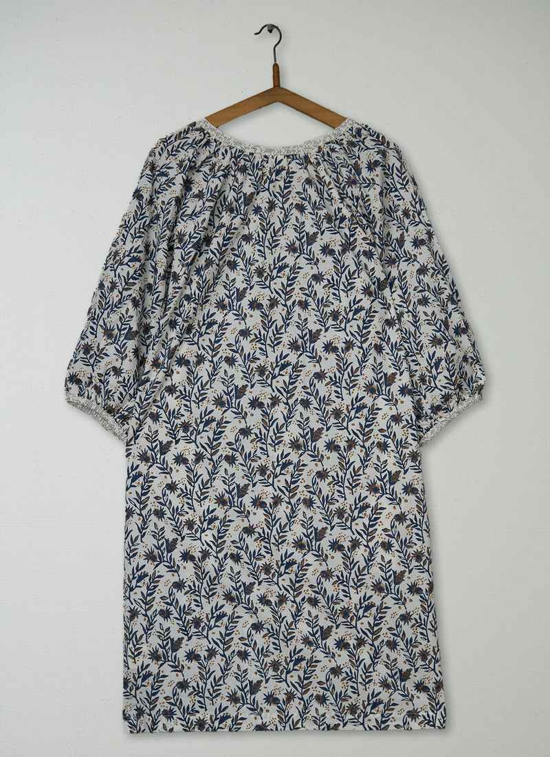 Reworn Block Print Nightie Size M (261) | Multi