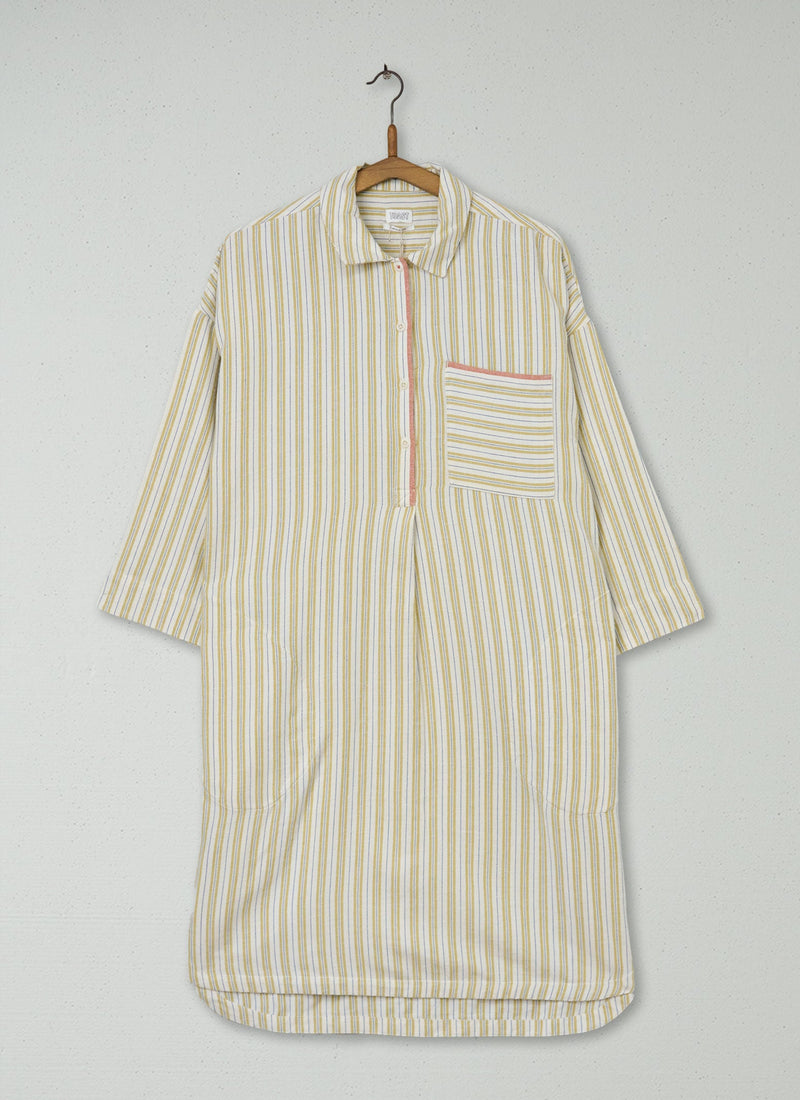 Reworn Stripe Flannel Nightshirt Size S (133) | Multi