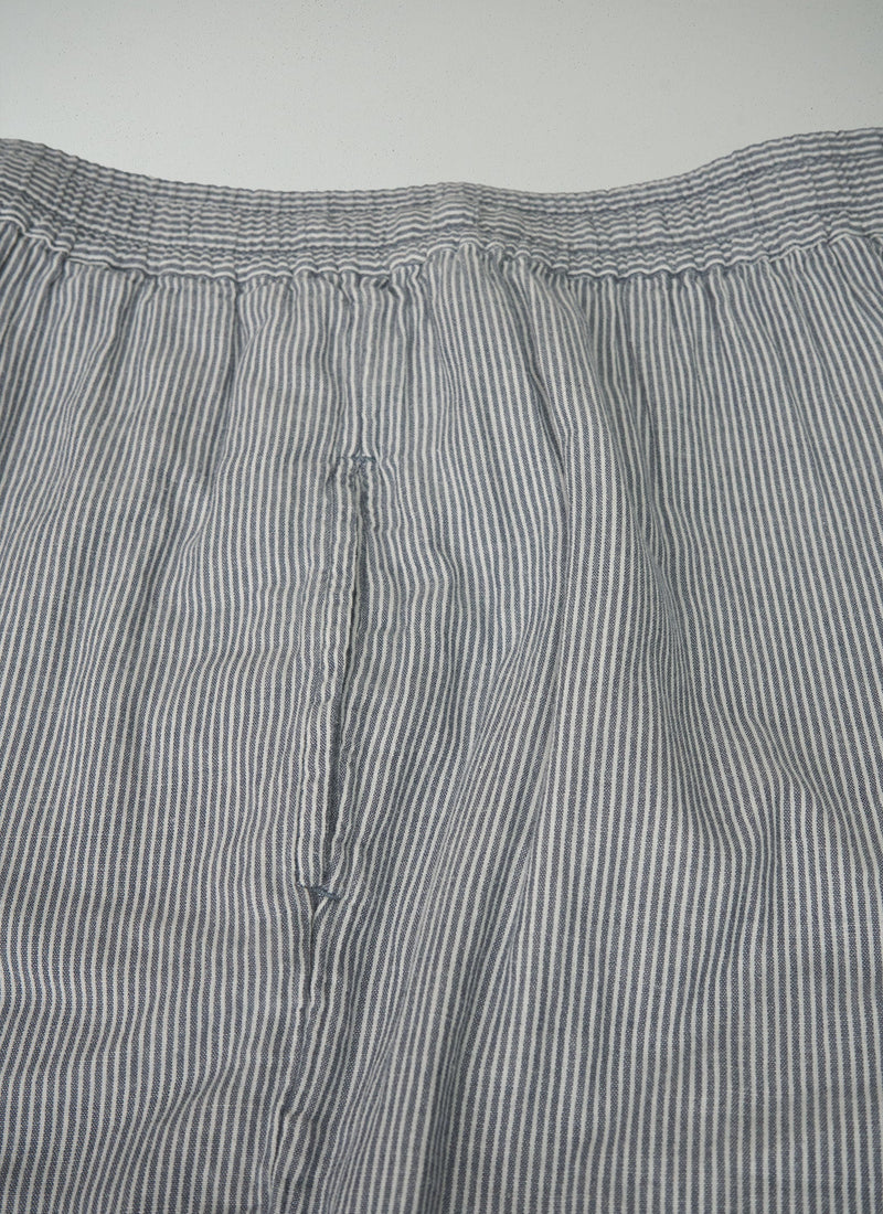 Reworn Cropped Stripe Pyjama Trousers Size XS (009) | Chambray/White