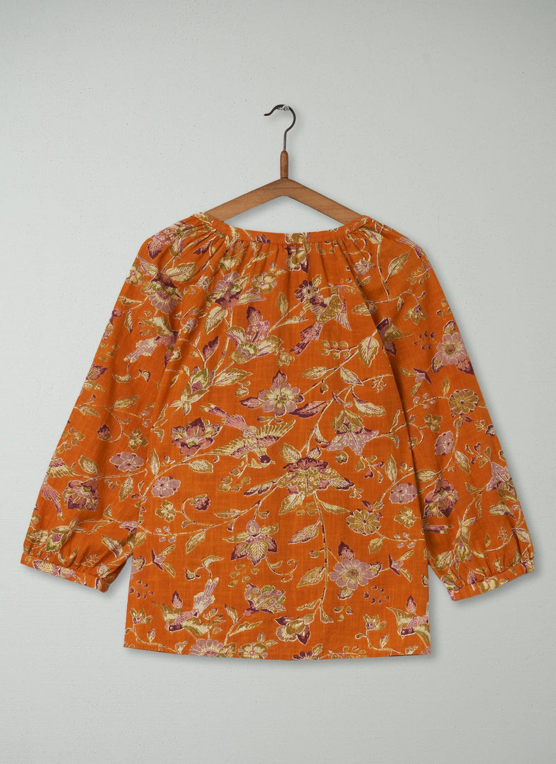 Reworn Ukiyo Print Cotton PJ Top Size M (031) | Multi