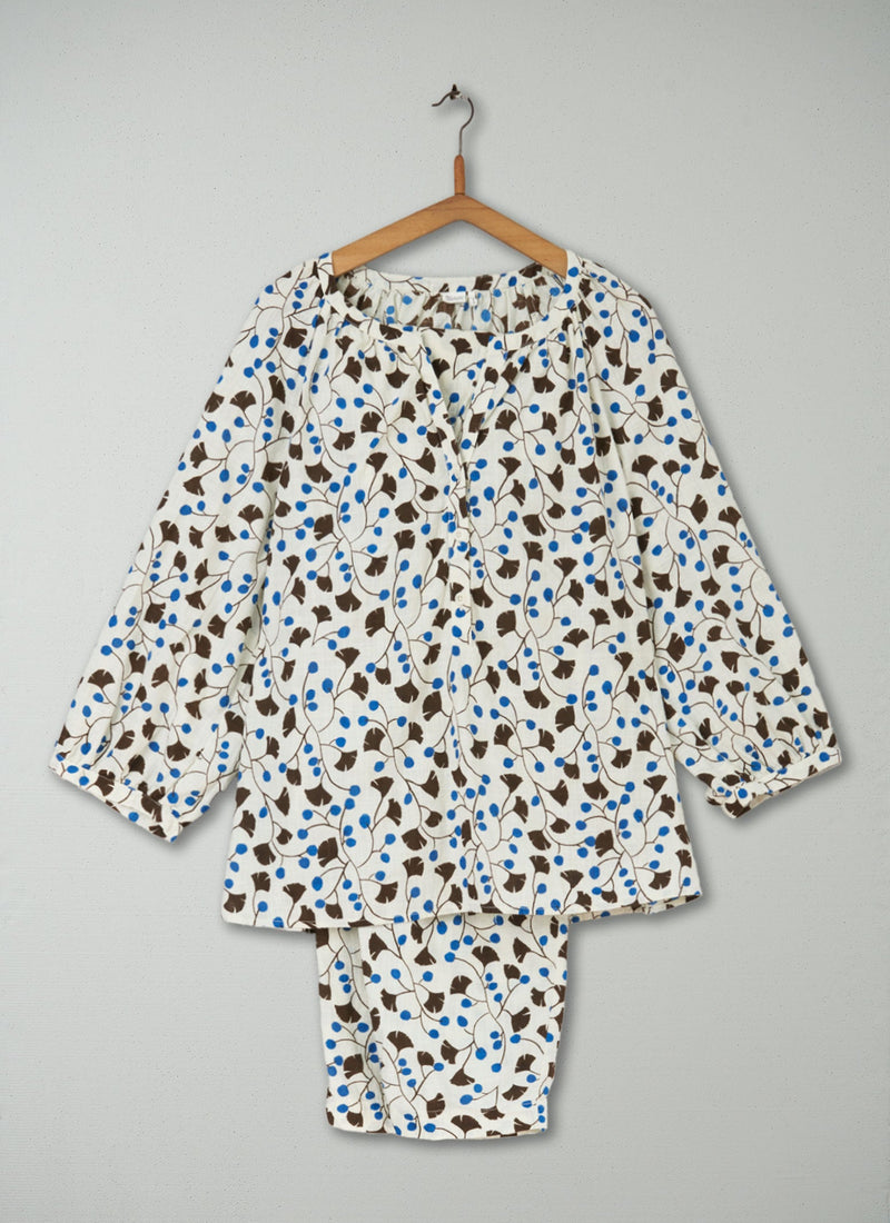 Reworn Ginkgo Print Pyjamas Size XS (175) | Multi