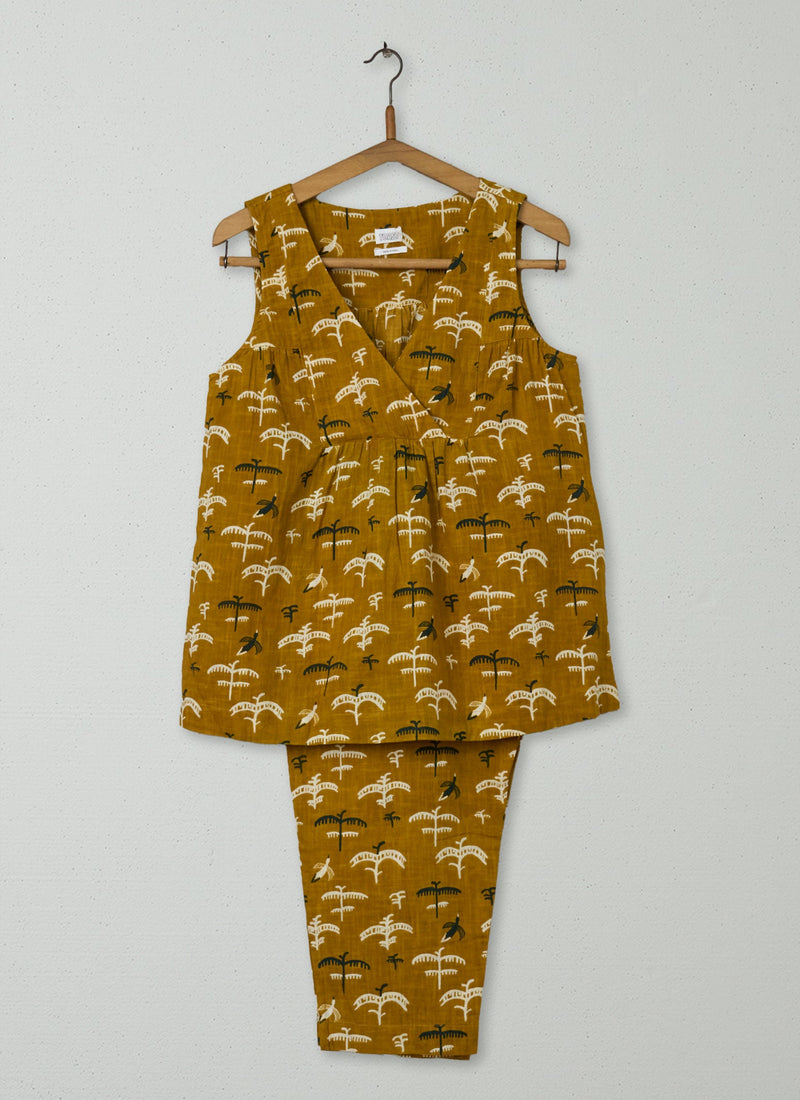 Reworn Savanna Print Pyjamas Size XS (120) | Ochre