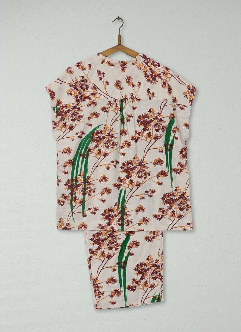Reworn Painted Falls Cotton Pyjamas Size XS (182) | Multi