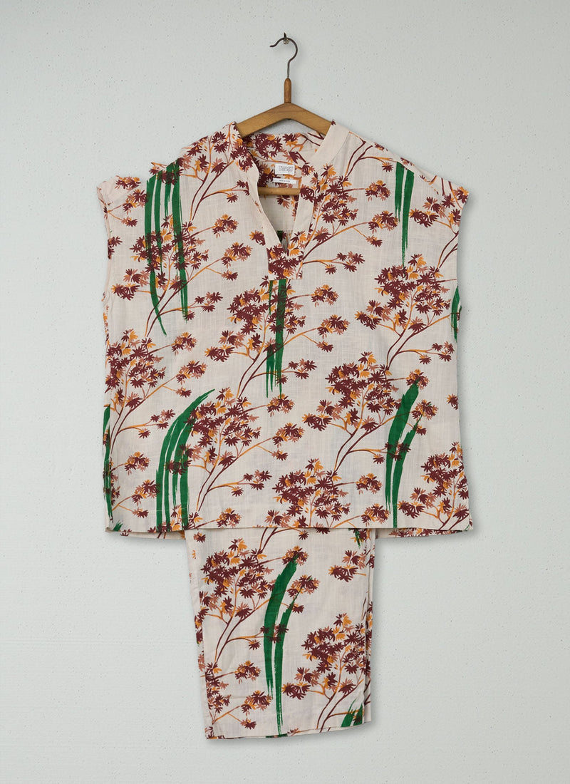 Reworn Painted Falls Cotton Pyjamas Size XS (182) | Multi