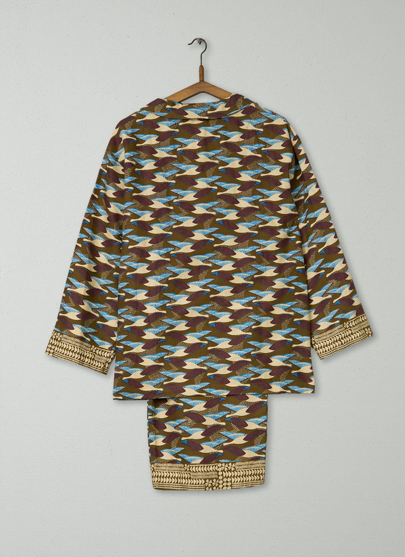 Reworn Bird Print Pyjamas Size XS (193) | Multi
