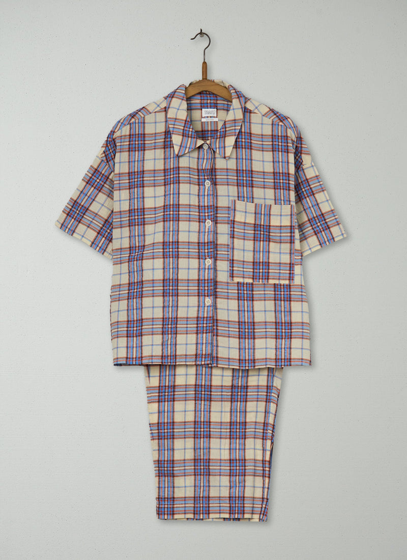 Reworn Check Cotton Pyjamas Size L (162) | Multi