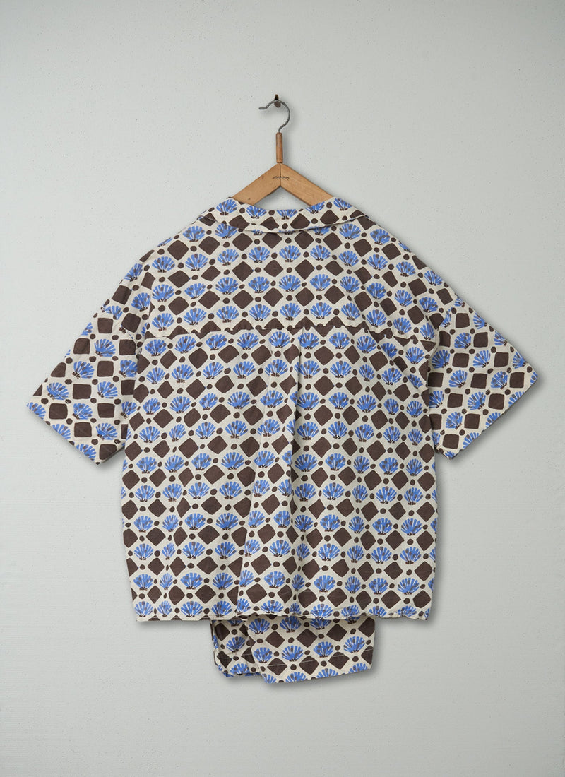 Reworn Shell Print Pyjamas Size L (027) | Multi