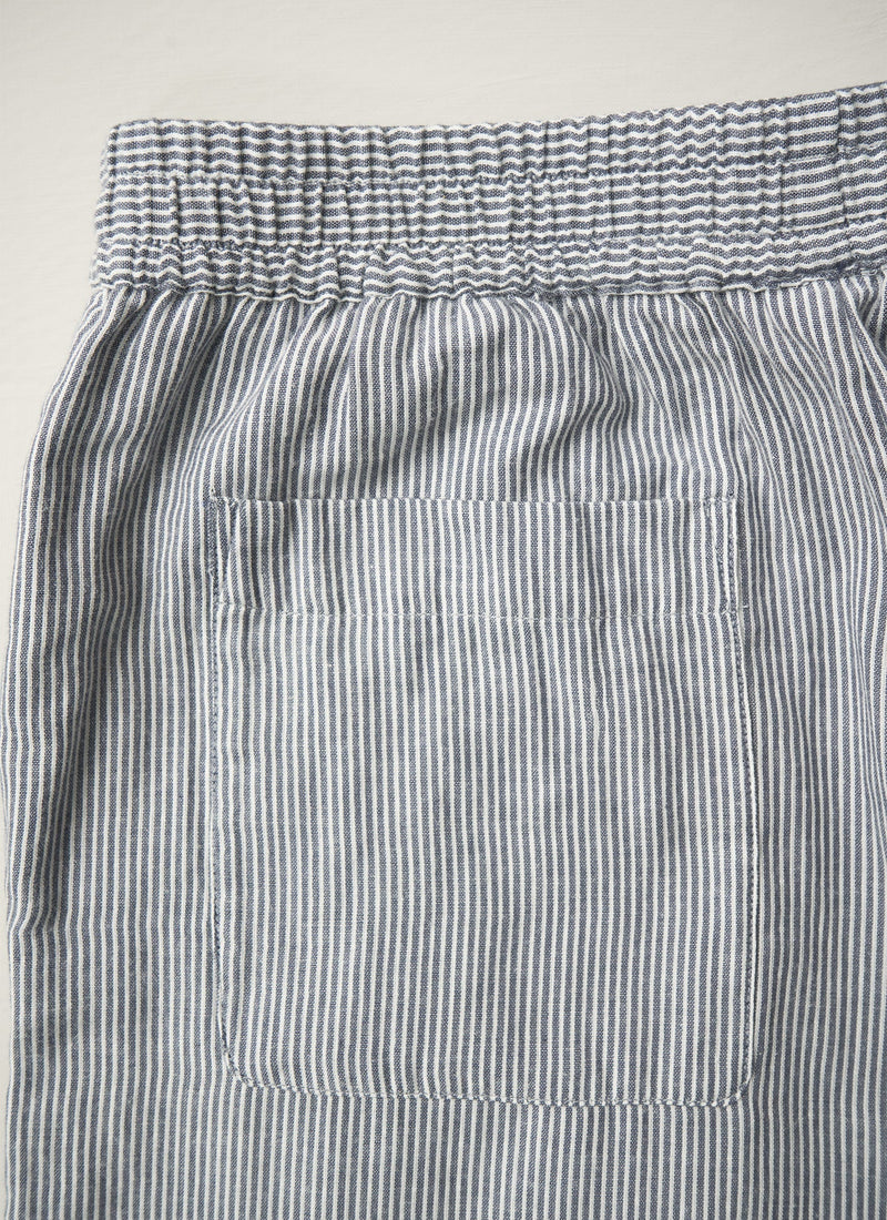 Reworn Stripe Pyjama Trousers Size M (002) | Chambray/White