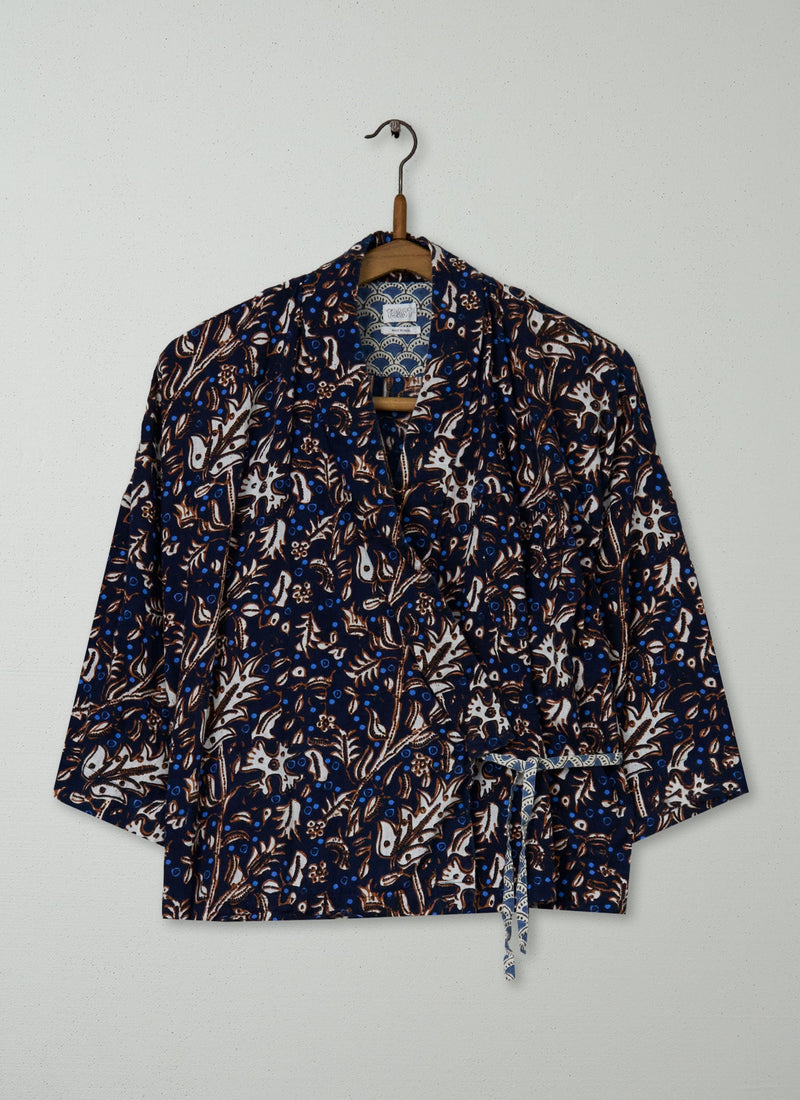 Reworn Scattered Floral Organic Shirt Size L (918) | Multi