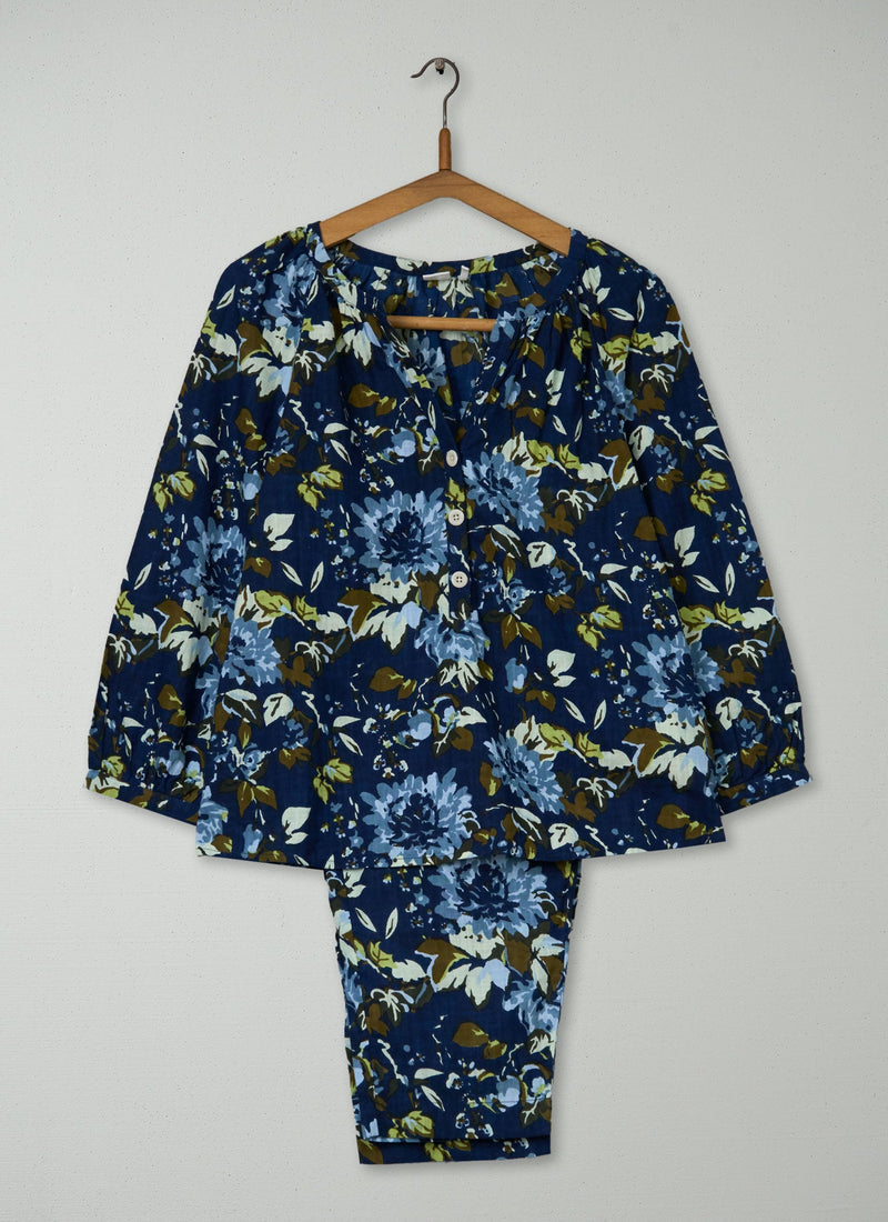 Reworn Dahlia Print Pyjamas Size S (282) | Multi