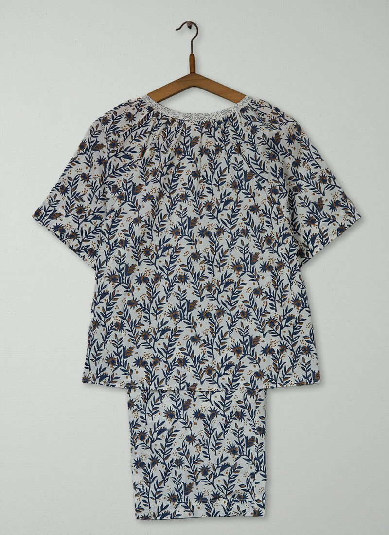 Reworn Block Print Pyjamas Size S (267) | Multi