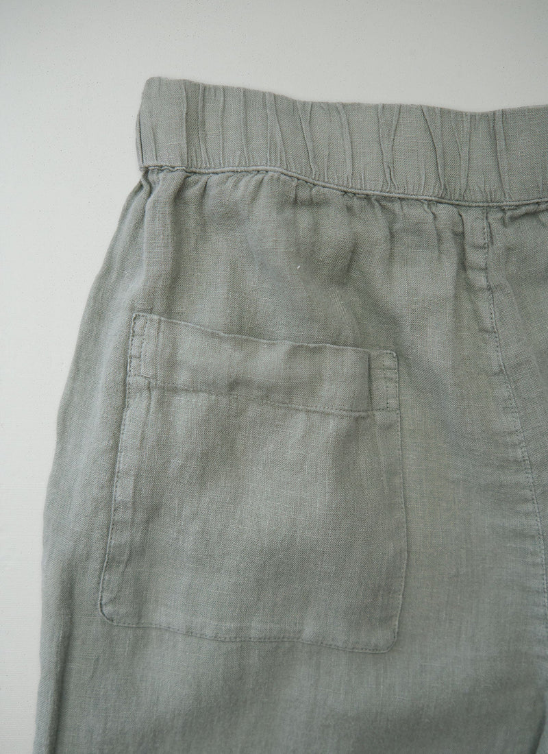 Reworn Lightweight Linen Pyjama Trousers Size S (232) | Sage