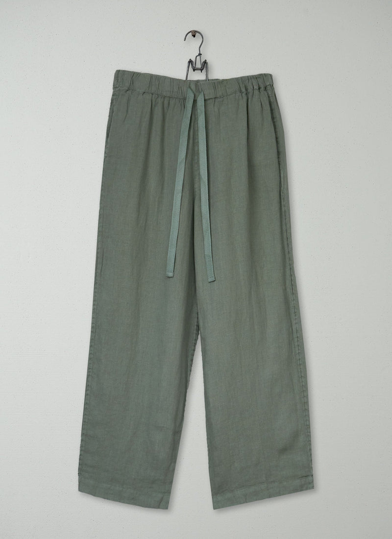 Reworn Lightweight Linen Pyjama Trousers Size S (232) | Sage