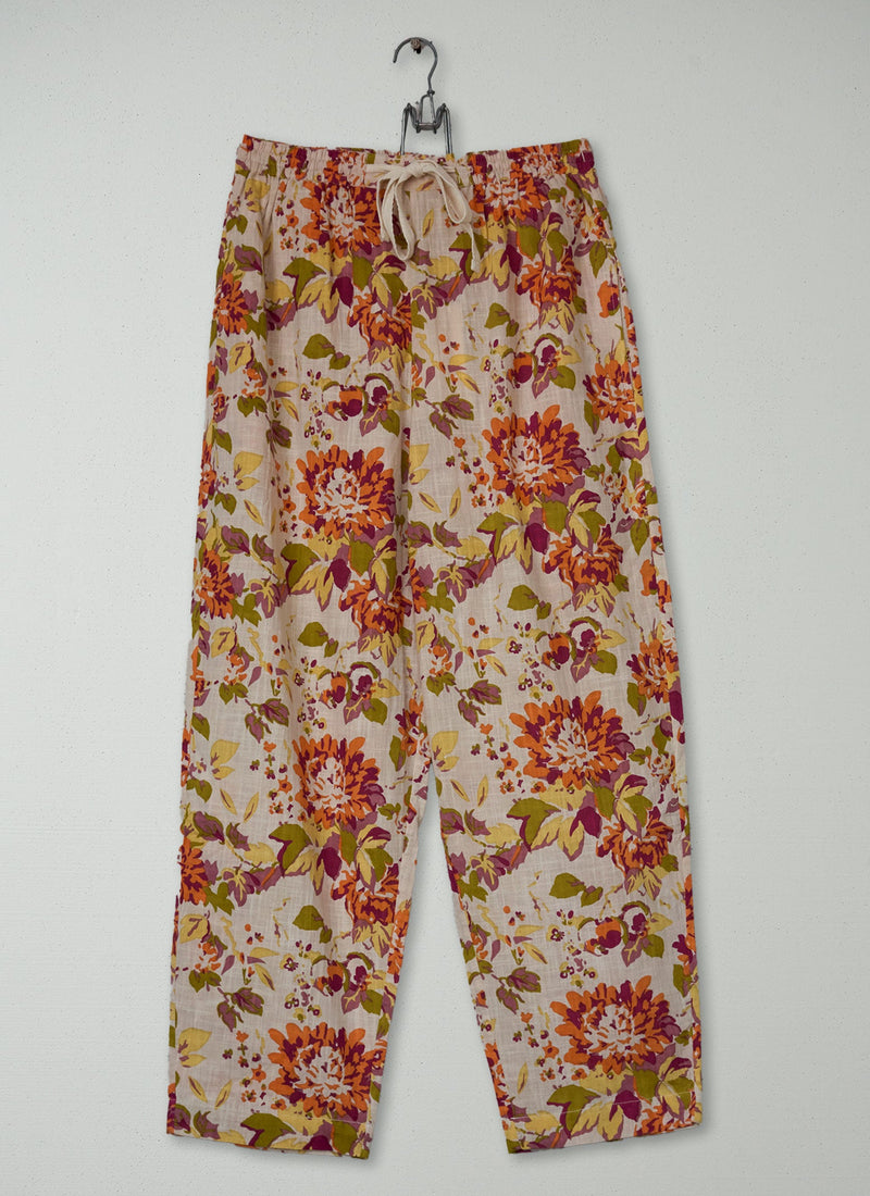 Reworn Dahlia Print Pyjama Trousers Size S (1452) | Multi