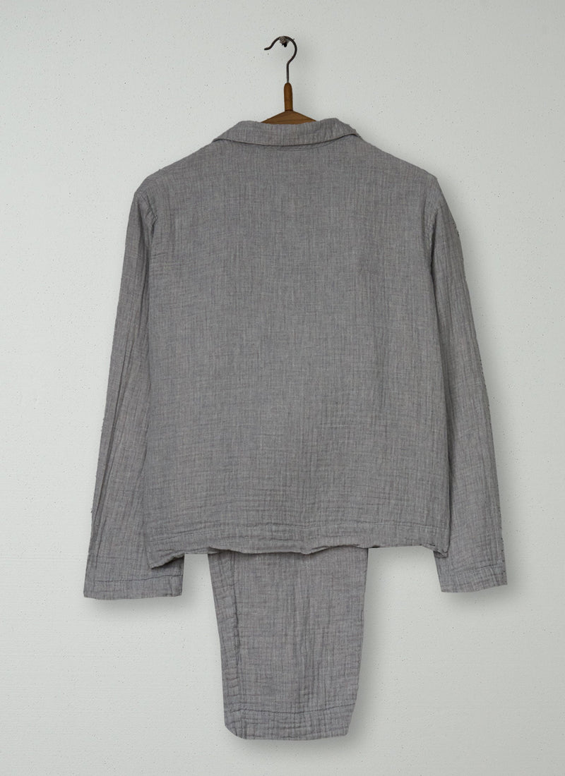 Reworn Soft Faced Cotton Pyjamas Size S (203) | Grey