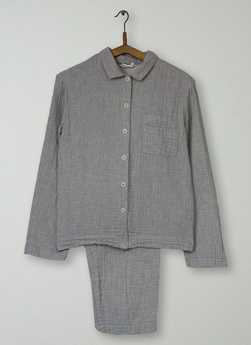 Reworn Soft Faced Cotton Pyjamas Size S (203) | Grey