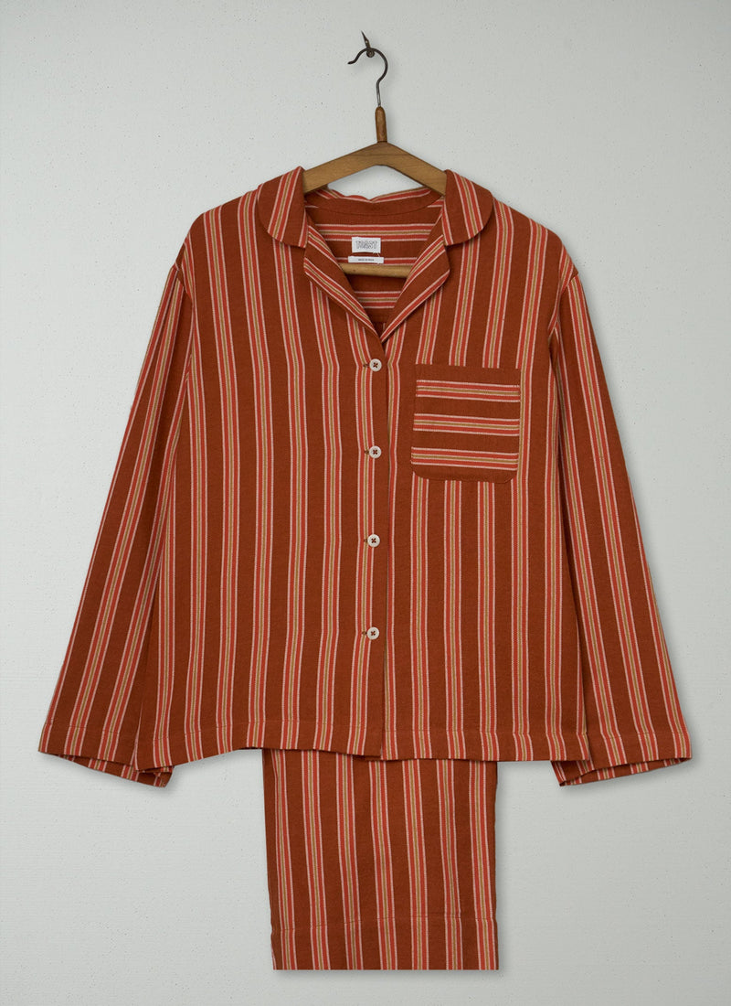 Reworn Stripe Flannel Pyjamas Size M (276) | Multi