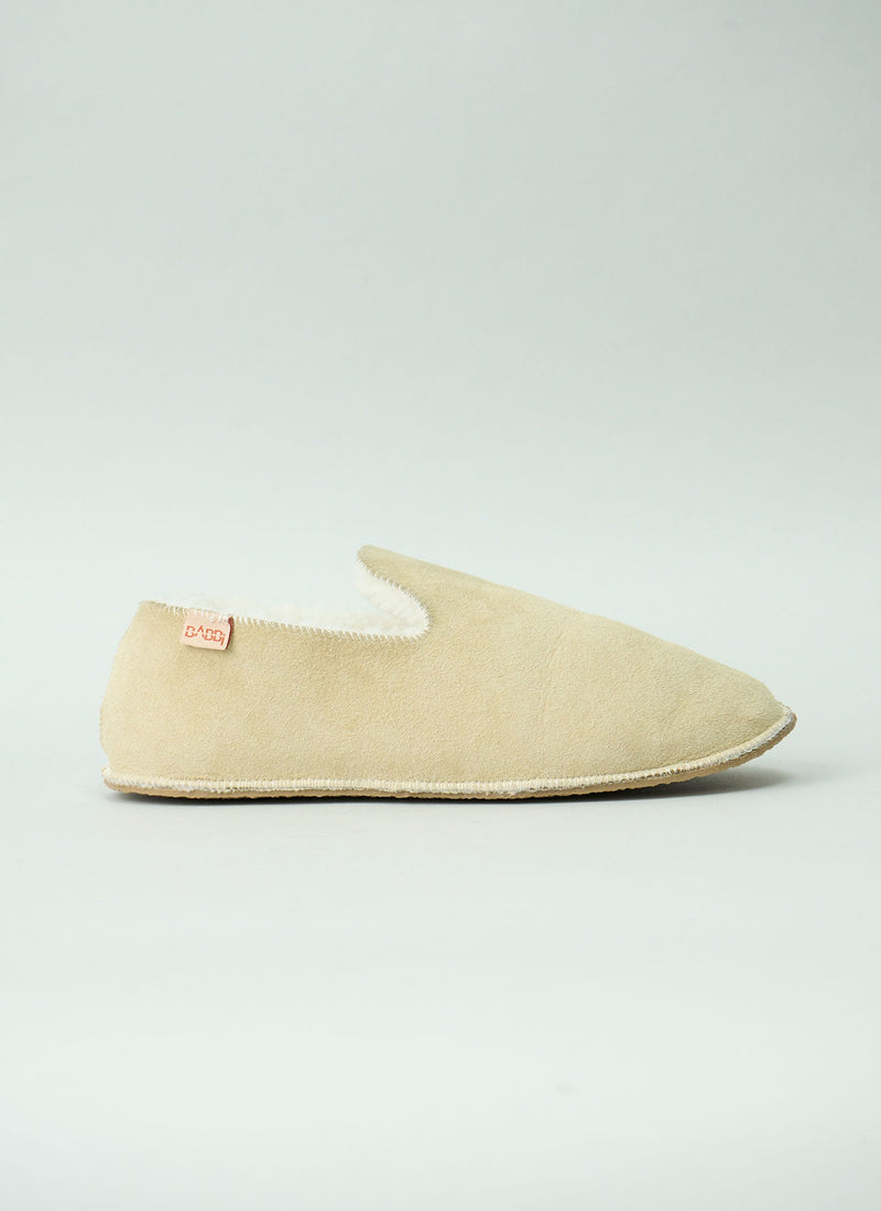 Reworn Sheepskin Slippers Size 37 (006) | Stone
