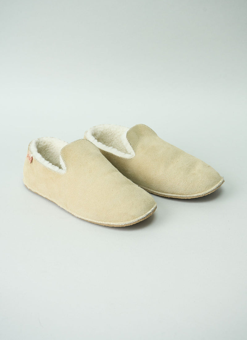 Reworn Sheepskin Slippers Size 37 (006) | Stone