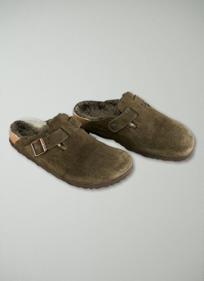 Reworn Birkenstock Sheepskin Boston Slippers Size 39 (066) | Mocca