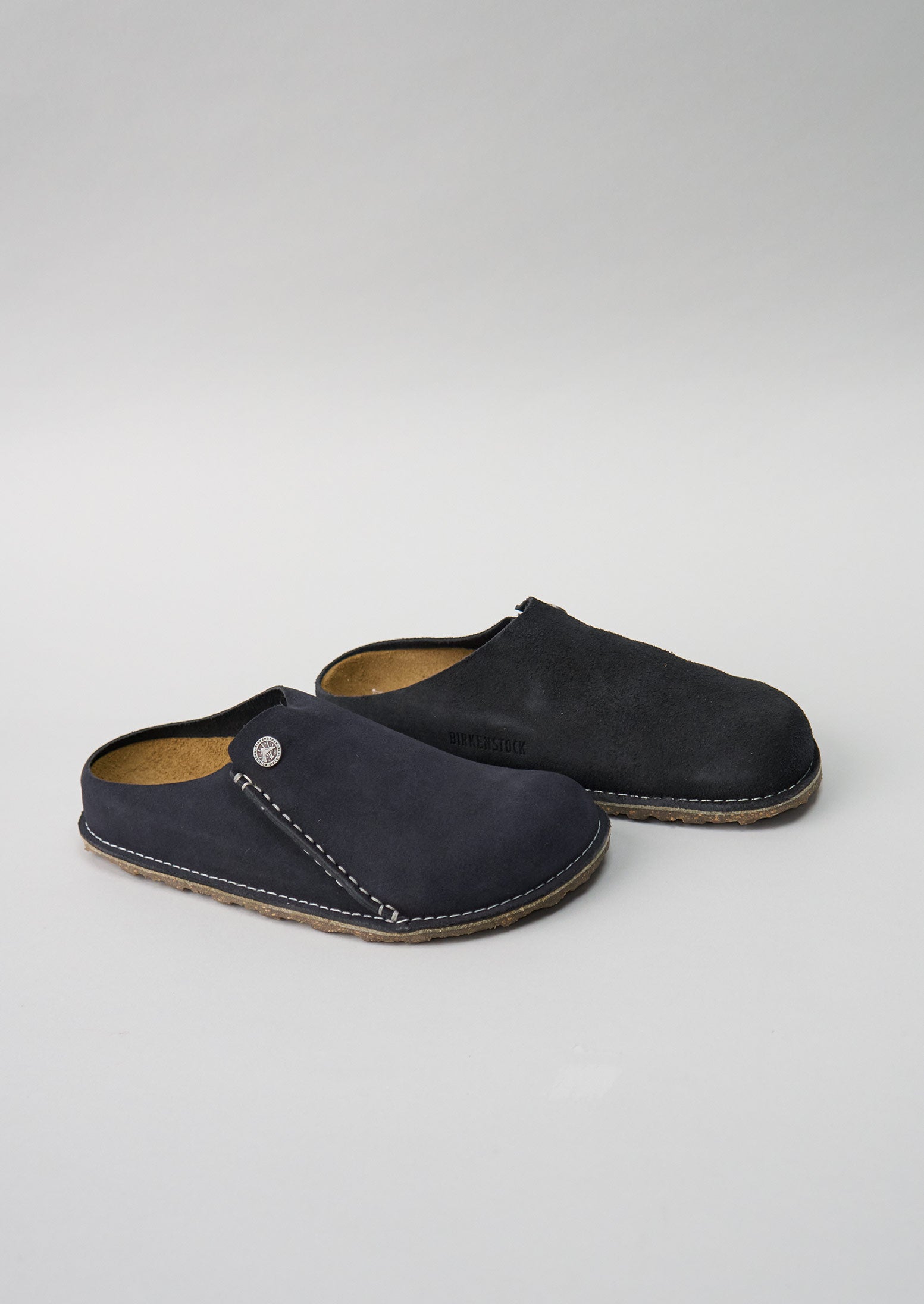 Reworn Birkenstock Suede Slippers Size 38 (444) | Midnight