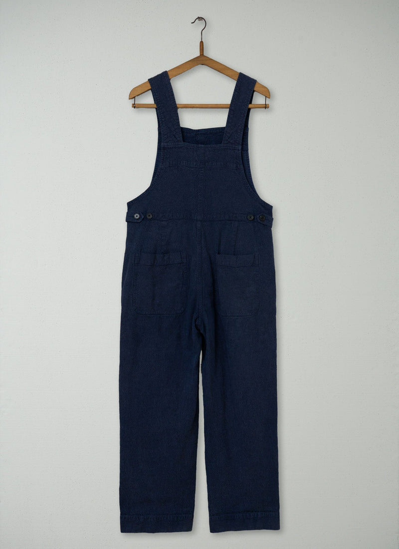 Reworn Hemp Cotton Canvas Jumpsuit Size 18 (804) | Dark Chambray Blue